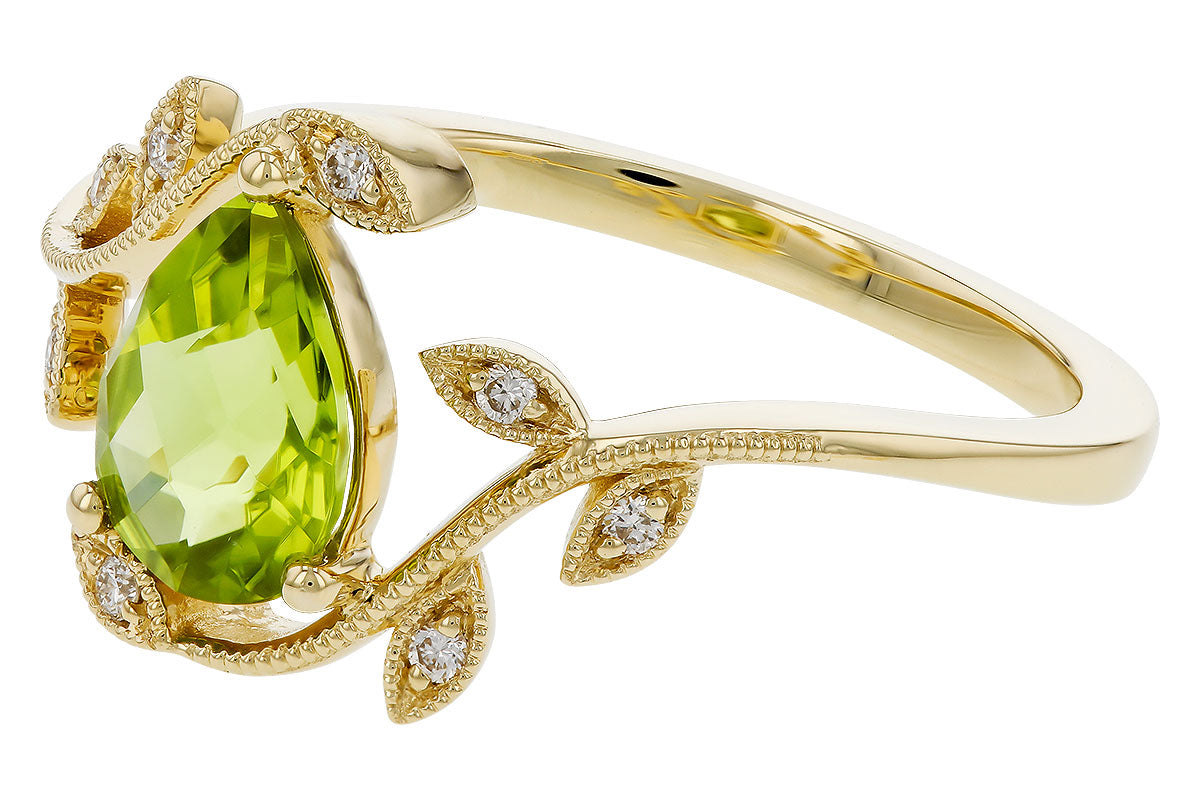 Leaf Inspired Peridot Ring