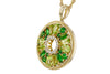 14k Gold Tsavorite and Peridot Diamond Necklace