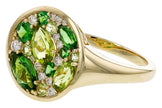 Tsavorite Peridot Diamond Ring