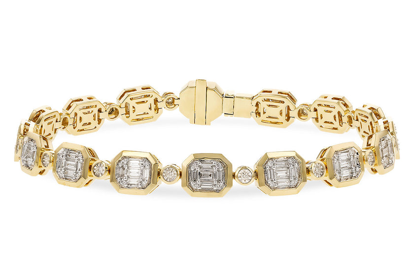 Yellow Gold Baguette Diamond Bracelet 1.30tw