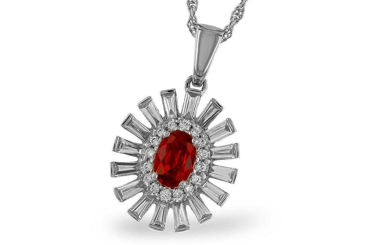 AK Genuine Ruby Diamond Necklace