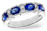Vintage Inspired Sapphire Diamond Band 1.90tw