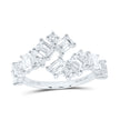 Unique Design Lab Grown Emerald Cut Diamond Fashion Ring in 14KW