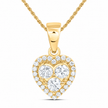 10K Yellow Gold Heart Halo Pendant with 1.00 CTW Lab-Grown Diamonds