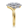Sylvara - 14K White-Yellow Gold Marquise Shape Halo Diamond Engagement Ring
