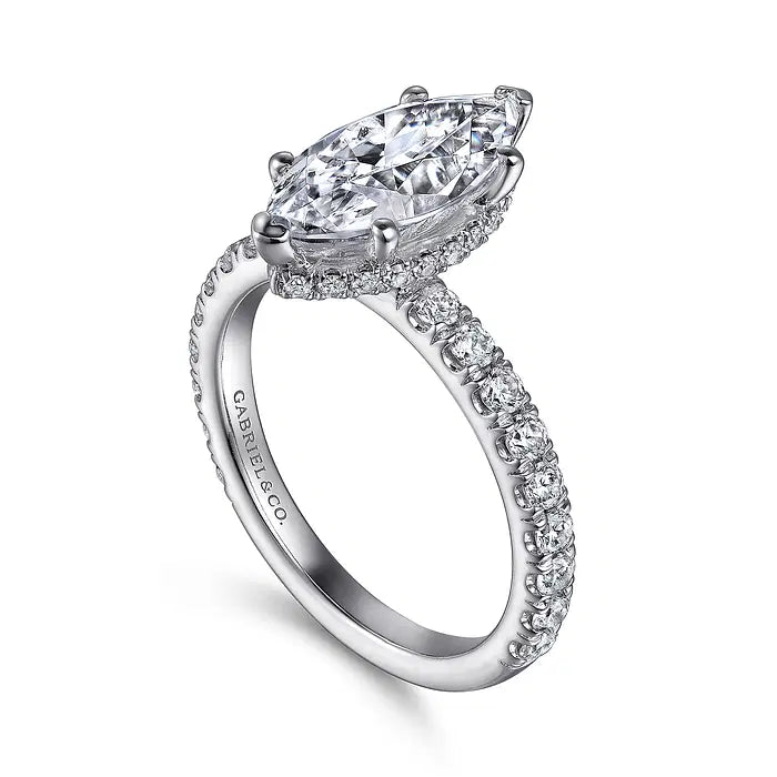 Hidden Halo Marquise Halo Diamond Engagement Ring