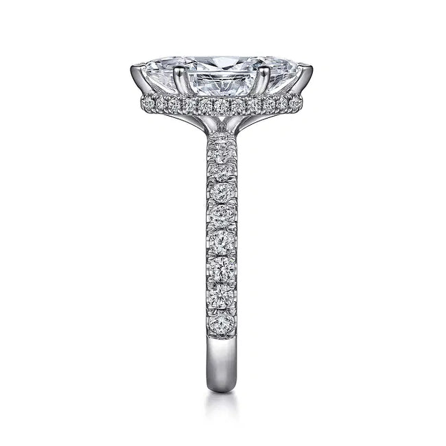 Hidden Halo Marquise Halo Diamond Engagement Ring
