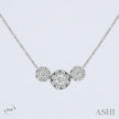 Three Stone Diamond Necklace 1 Carat