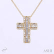 14K Yellow Gold Diamond Cross 1/2ctw