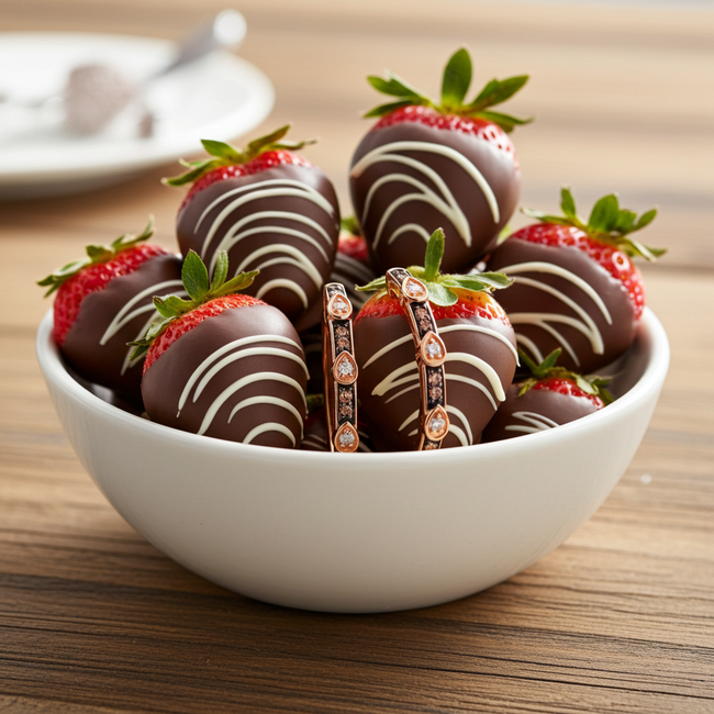 Exquisite LeVian Chocolate and Vanilla Diamond Earrings in 14K Strawberry Gold®