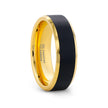 Tungsten Polished Beveled Ring with Brushed Black Center