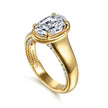 Ettie - 14K Yellow Gold Bezel Prong Oval Diamond Engagement Ring