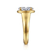 Ettie - 14K Yellow Gold Bezel Prong Oval Diamond Engagement Ring
