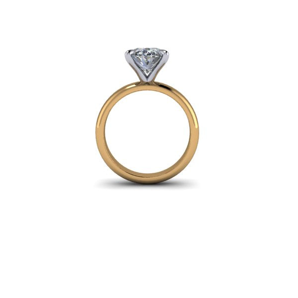 18k/Platinum Custom 3 Carat Oval Diamond Solitaire Ring