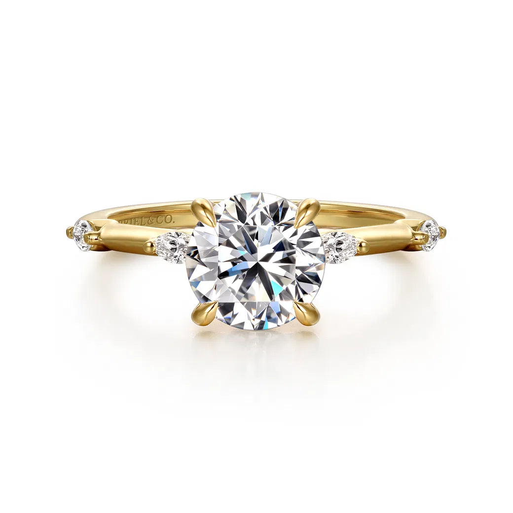 Marline - 14K Yellow Gold Round Diamond Engagement Ring