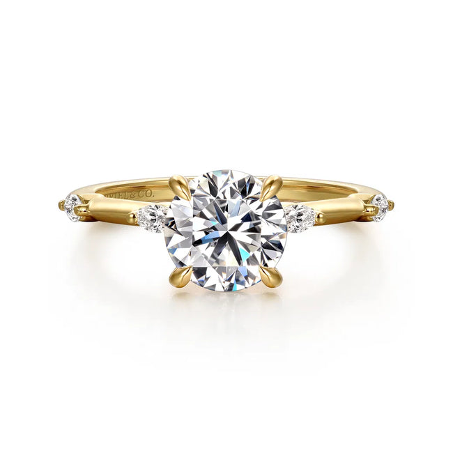 Marline - 14K Yellow Gold Round Diamond Engagement Ring