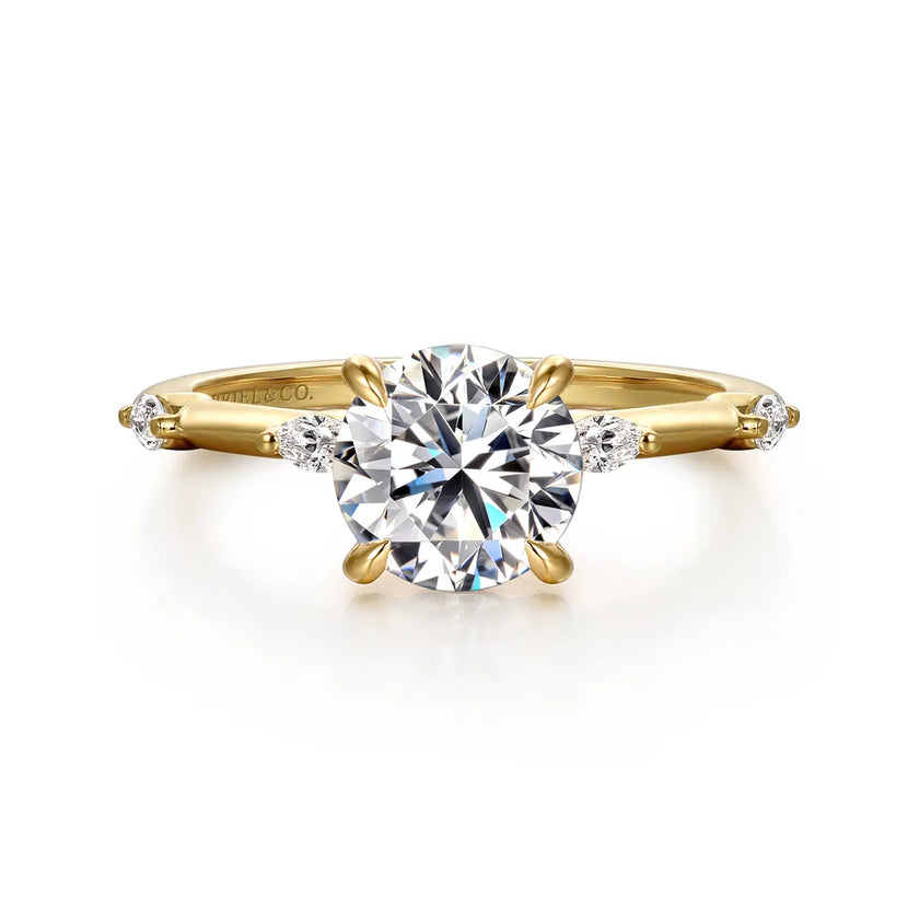 Marline - 14K Yellow Gold Round Diamond Engagement Ring