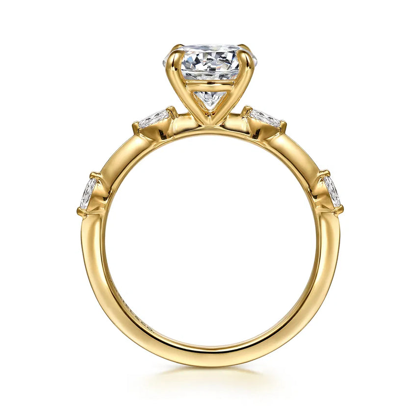 Marline - 14K Yellow Gold Round Diamond Engagement Ring