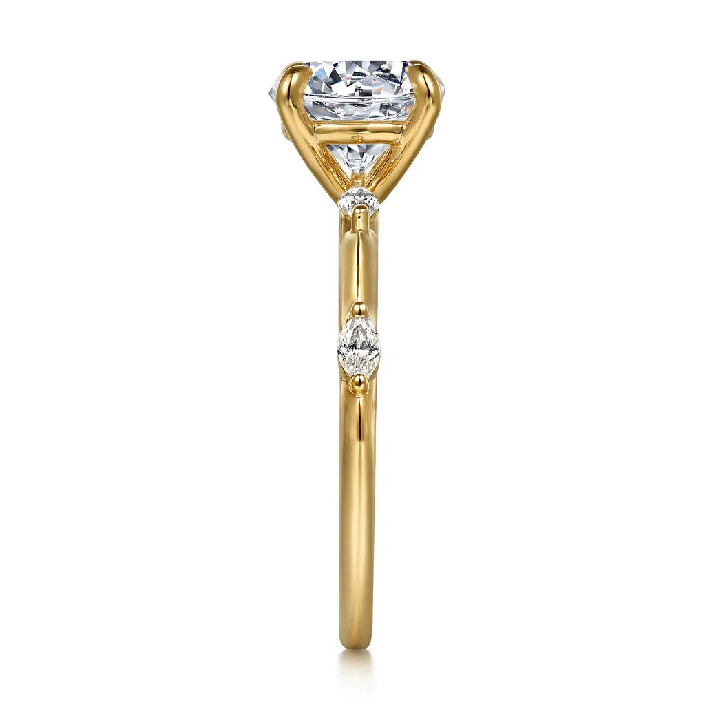 Marline - 14K Yellow Gold Round Diamond Engagement Ring