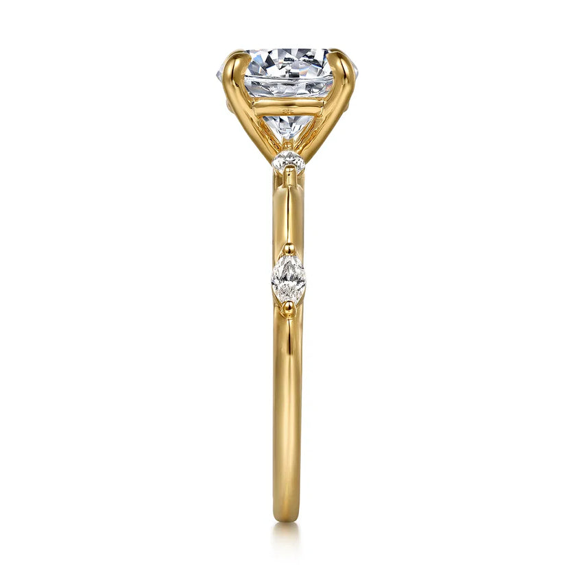 Marline - 14K Yellow Gold Round Diamond Engagement Ring