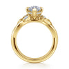 Darling - 14K Yellow Gold Compass Prong Twisted Marquise Shape Diamond Engagement Ring
