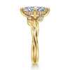 Darling - 14K Yellow Gold Compass Prong Twisted Marquise Shape Diamond Engagement Ring