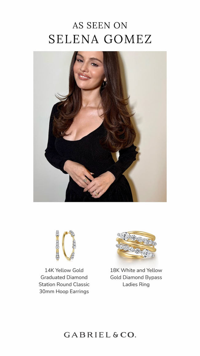 18K White and Yellow Gold Diamond Bypass Ladies Ring