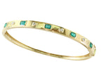 Bold and Modern Bezel Set Emerald & Diamond Effy Bangle Bracelet in 14k