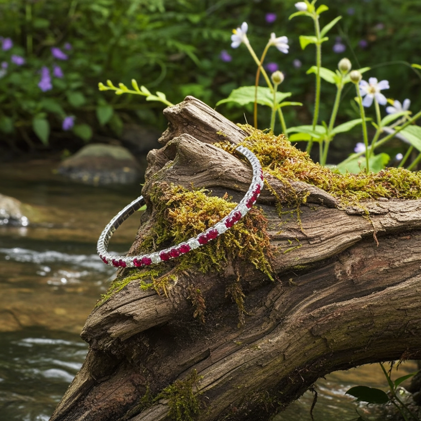 Scintillating Passion Ruby™ Le Vian® Bangle featuring Nude Diamonds™ in 14K Vanilla Gold®