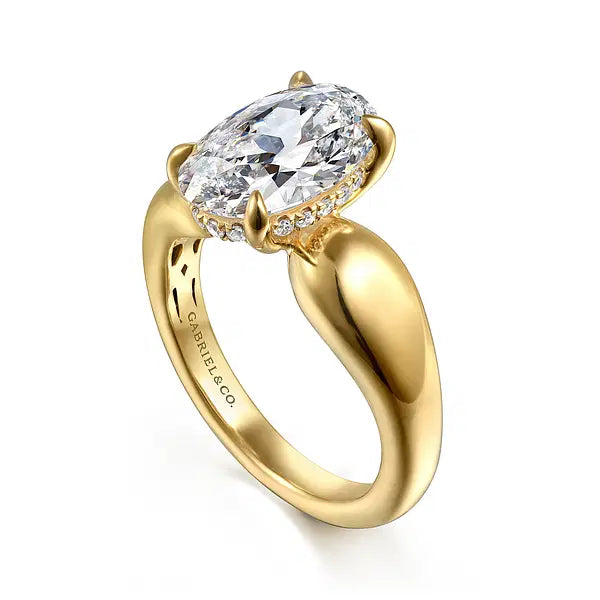 3 Carat Oval Diamond Engagement Ring in 14K