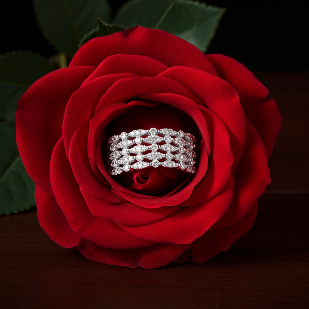 Opulent LeVian Couture Vanilla Diamond Cigar Band Ring in Platinum