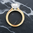 Modern Couture Design on the Classic Diamond Solitaire Engagement Ring in 14K Yellow Gold