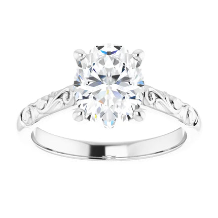 Sculptural Oval Diamond Bridal Set