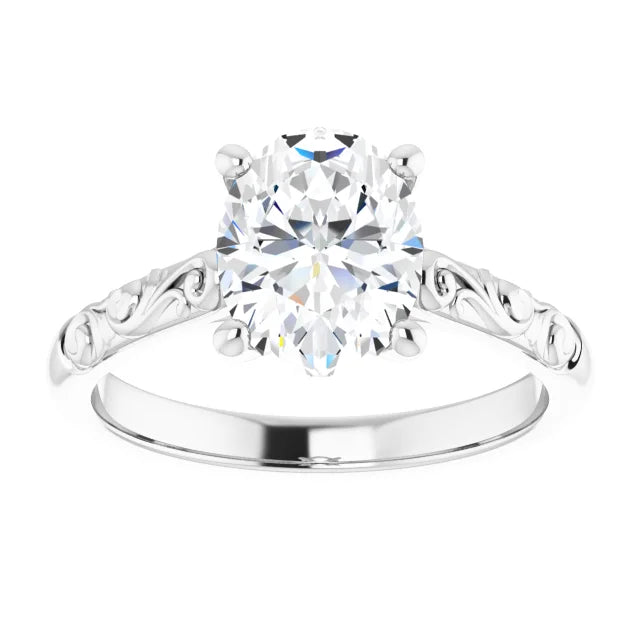 Sculptural Oval Diamond Bridal Set