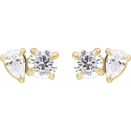 1.50 CTW Lab-Grown Diamond Two-Stone Stud Earrings