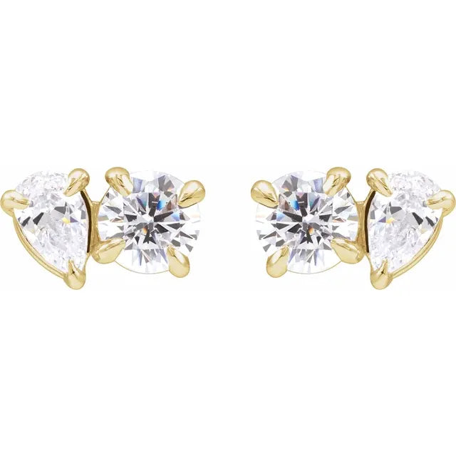 1.50 CTW Lab-Grown Diamond Two-Stone Stud Earrings