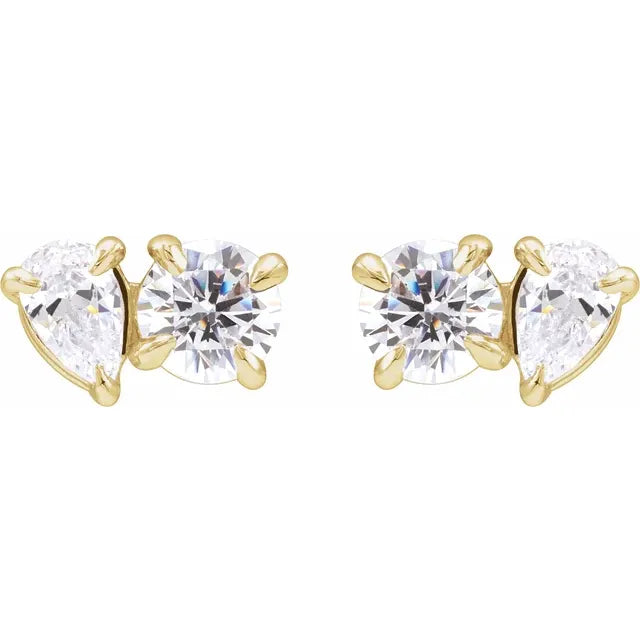 1.50 CTW Lab-Grown Diamond Two-Stone Stud Earrings