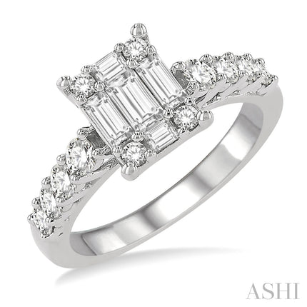 Beautifully Adorned Fusion Diamond Engagement Ring in 14K Gold | Gemma's Jewelers