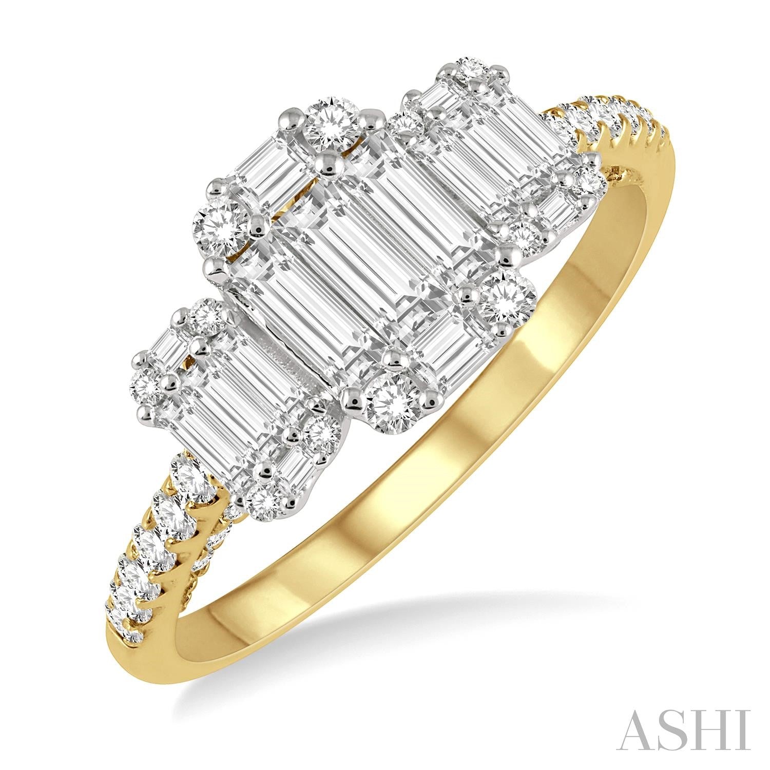 Dreamy Past Present & Future Fusion Diamond Engagement Ring in 14K Gold | Gemma's Jewelers