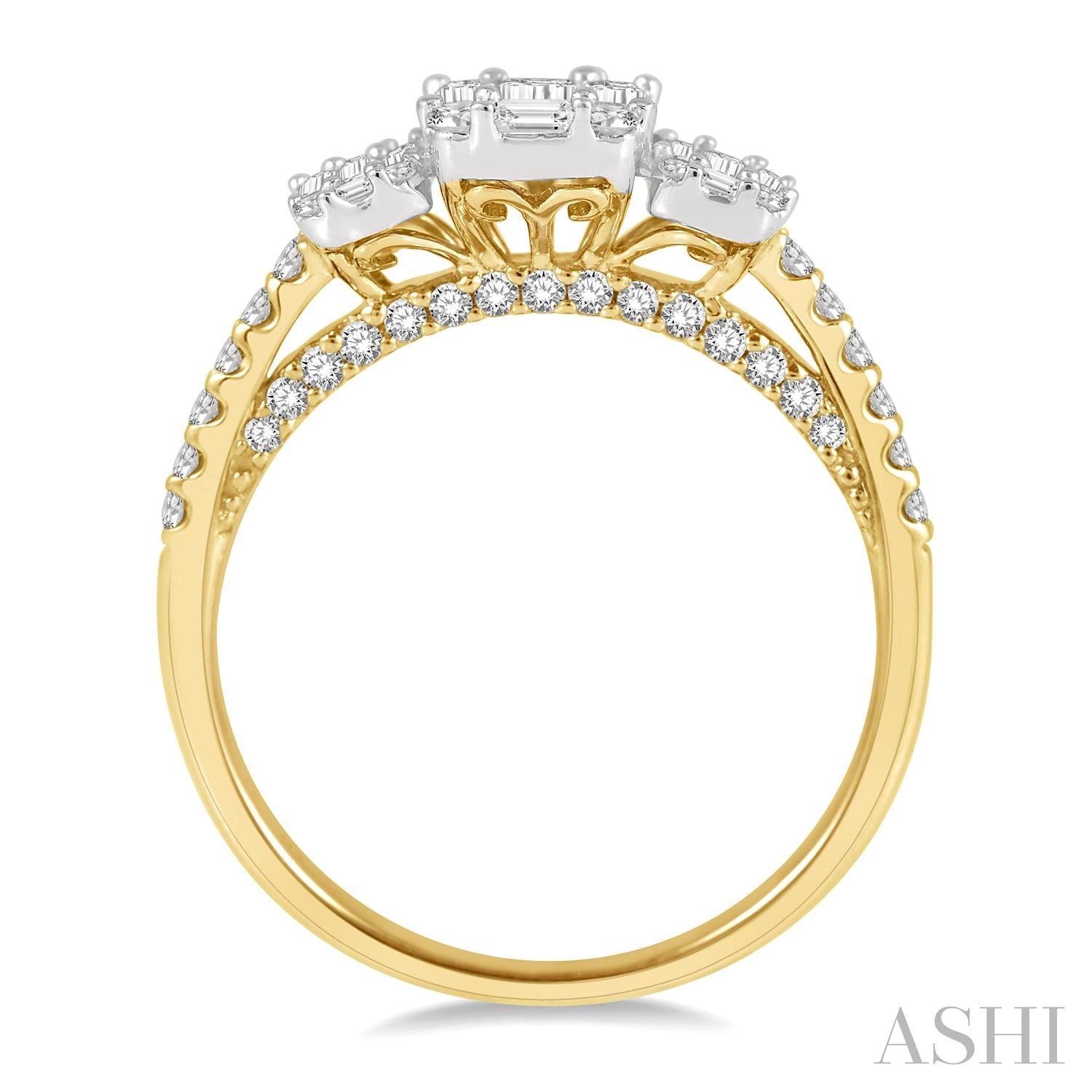 Dreamy Past Present & Future Fusion Diamond Engagement Ring in 14K Gold | Gemma's Jewelers