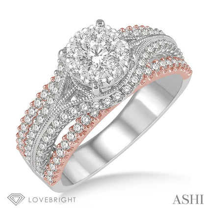 Dazzling Round Diamond Lovebright Solitaire Engagement Ring in 14K Gold