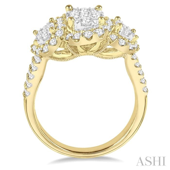 Opulent Oval Shape Past Present & Future Halo Lovebright Diamond Engagement Ring in 14K Gold | Gemma's Jewelers