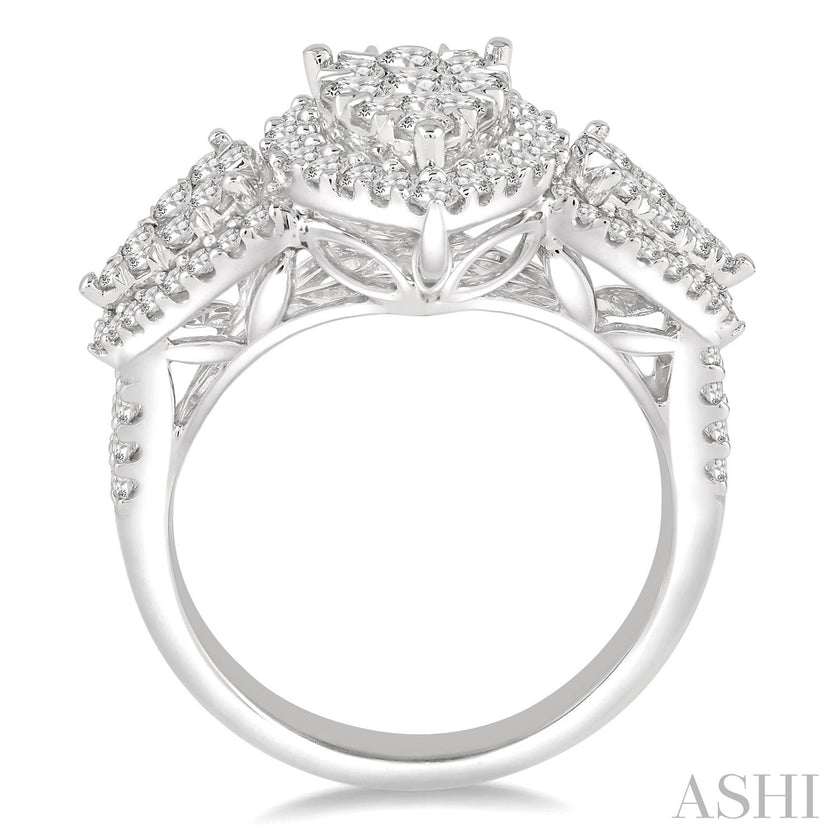 Lavish Pear Shape Past Present & Future Lovebright Diamond Ring in 14K Gold | Gemma's Jewelers