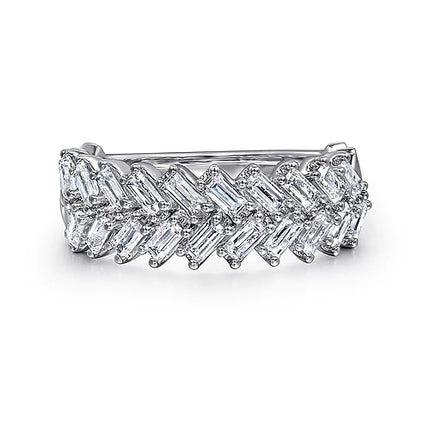 14K White Gold Baguette Diamond Anniversary Band - 0.95 ct