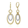 14K White-Yellow Gold Bujukan Diamond Drop Earrings