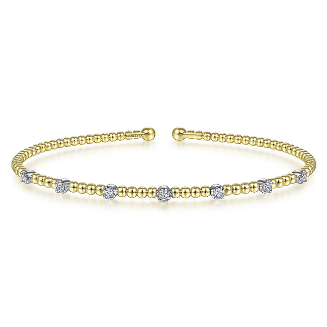 Gabriel White-Yellow Gold Bujukan Diamond Stations Bangle