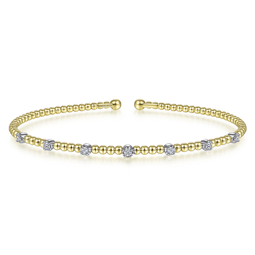 Gabriel White-Yellow Gold Bujukan Diamond Stations Bangle