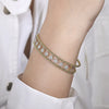 14K Yellow Gold Bujukan Cuff Bracelet with Pave Diamond Connectors