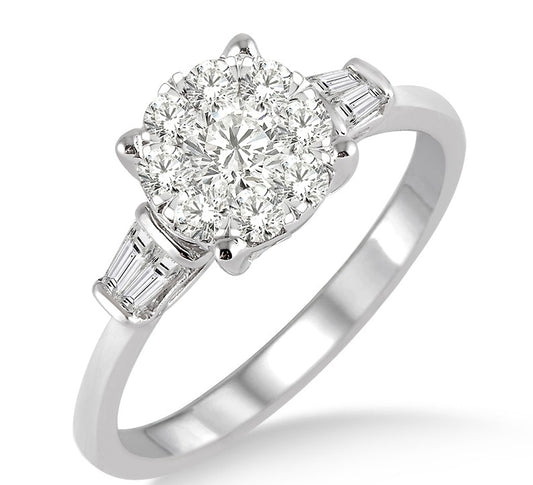 Lovebright Bridal Diamond Engagement Ring 3/4ctw