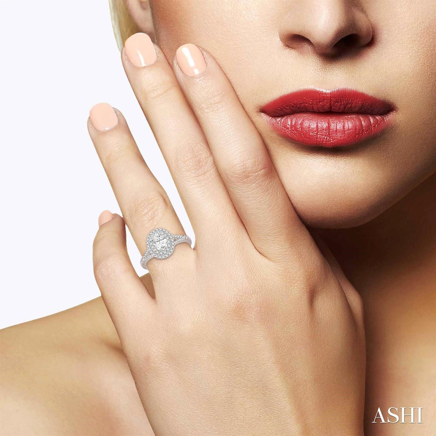 Oval Shape  Halo Diamond Engagement Ring